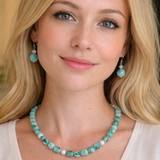 Green Cat’s Eye Angelite Bracelet with Freshwater Pearl & Sterling Silver