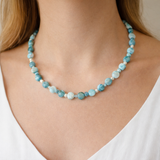 LARIMAR COIN NECKLACE