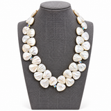 MOTHER OF PEARL STATEMENT NECKLACE